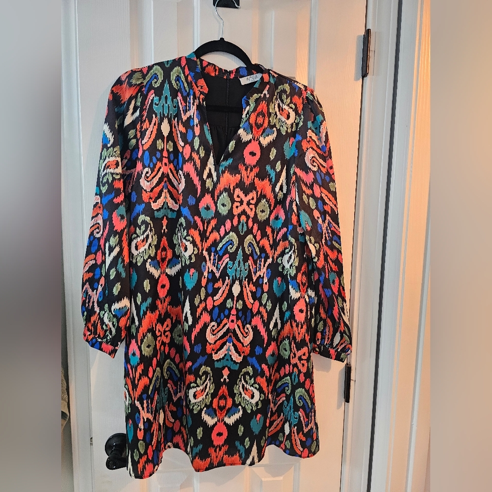 Avara Colorful Patterned Midi Dress